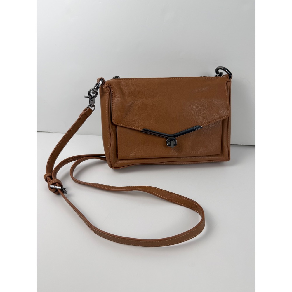 Botkier New York Valentina Leather Crossbody Bag Brown Gunmetal Hardware